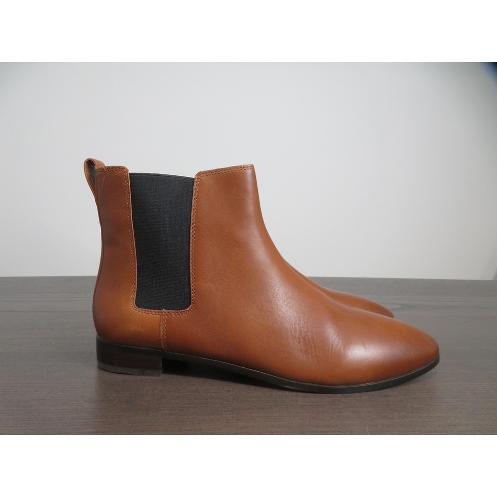 J.Crew Chelsea Boots Womens Size 10.5 Brown Leather Ankle Pull On Casual AQ659